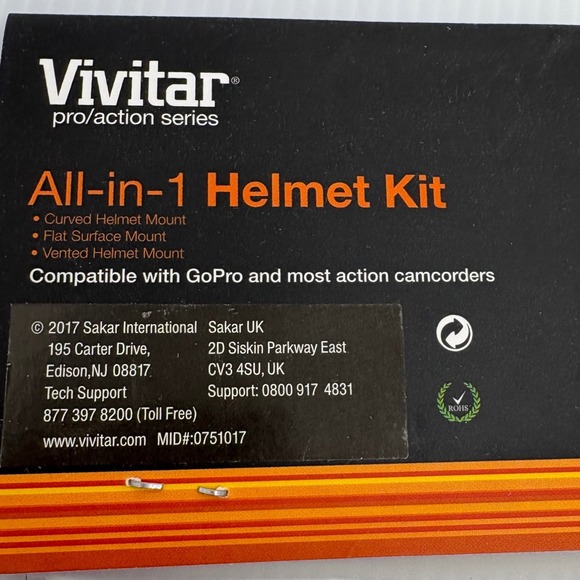 NEW Vivitar Action Camera Mount Kit GoPro Compatible Helmet Car Mount All-in-One - Picture 1 of 7